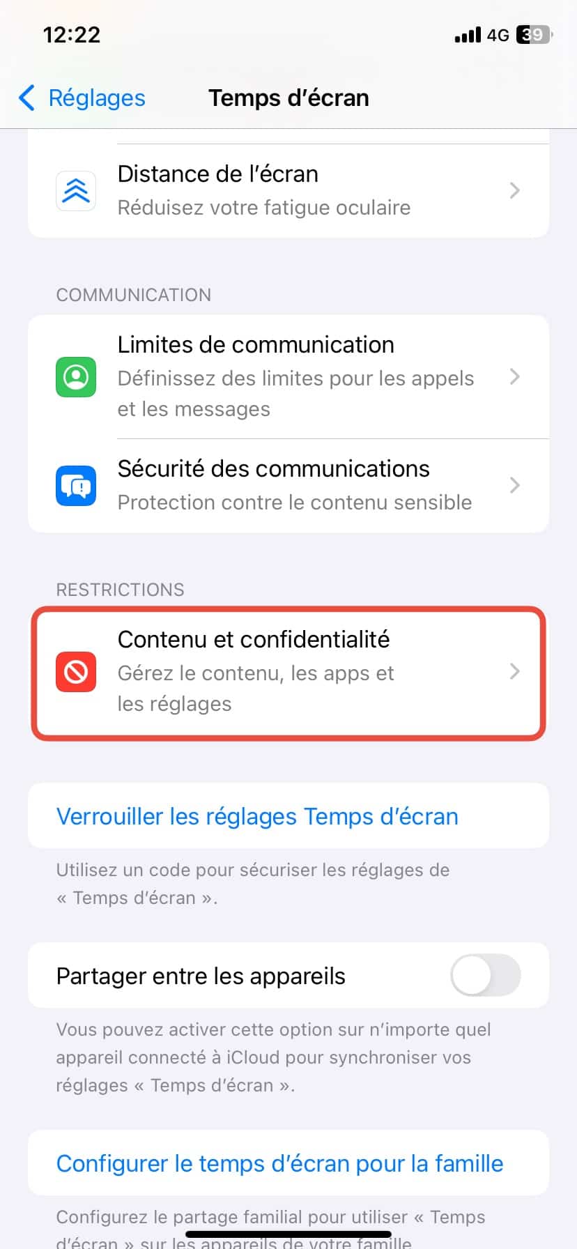 Contenu et confidentialité
