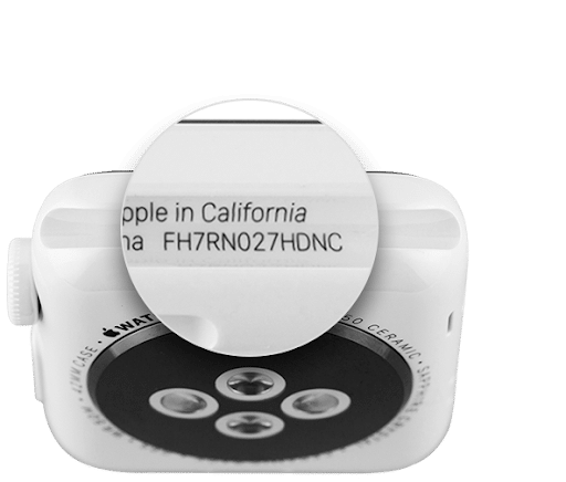 numéro de série de votre montre connectée Apple directement sur son boîtier