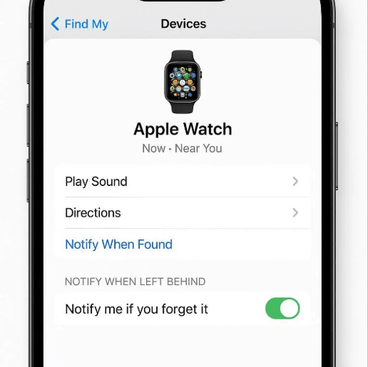 Recevoir une alerte si vous oubliez votre montre