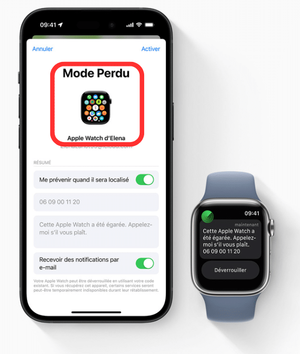 Sécurisez votre montre avec le Mode Perte