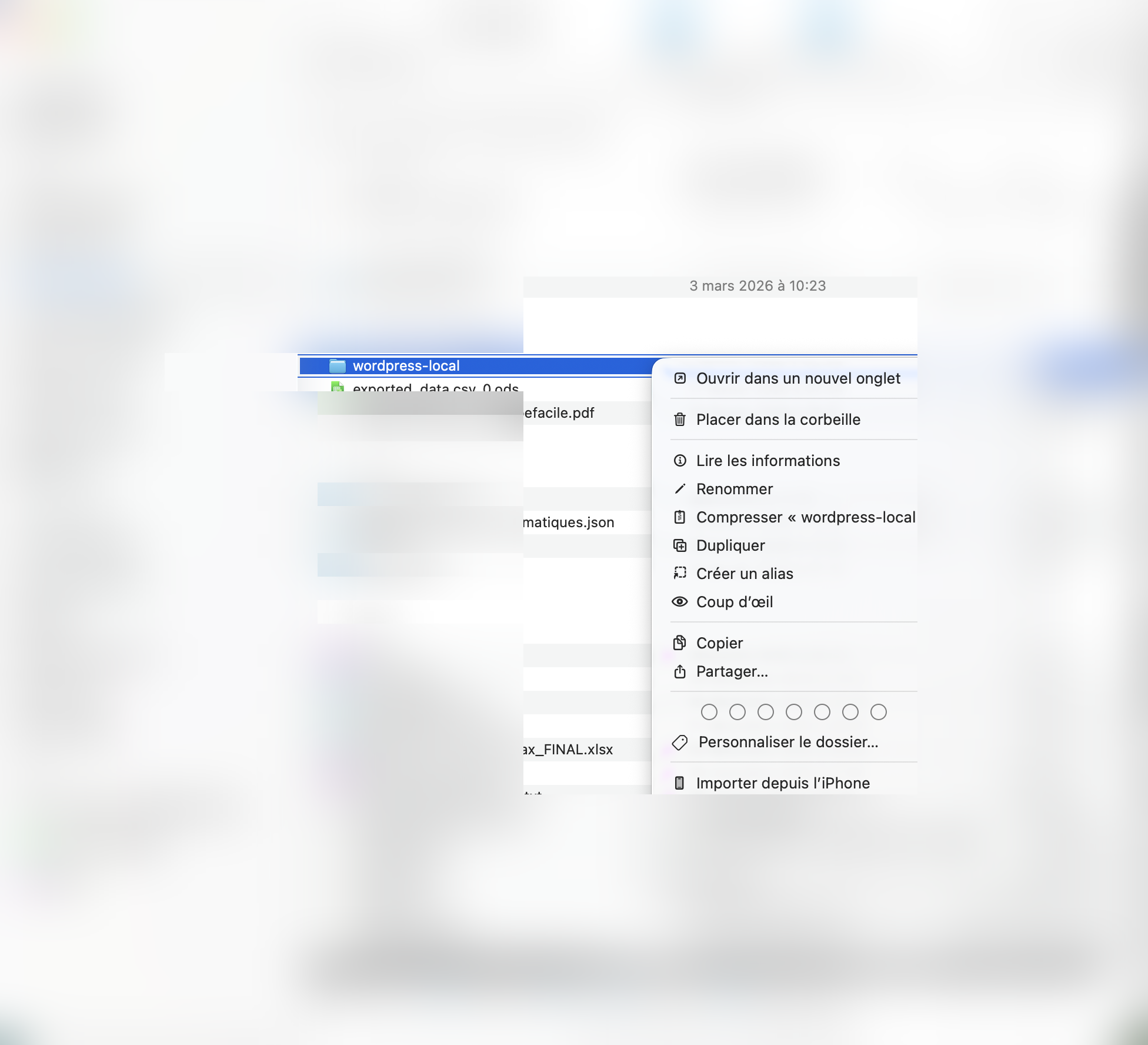 copier coller fichier finder mac