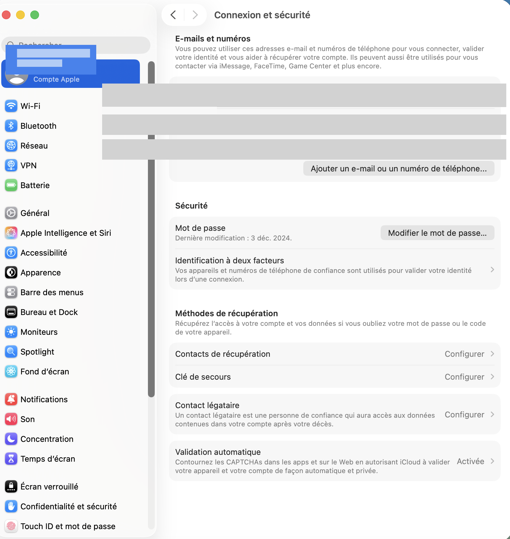 mot de passe MacBook oublié - réinitialisation via identifiant Apple sur macOS Sequoia