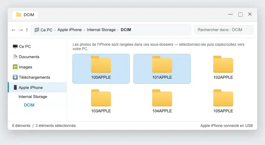 transferer photo iphone vers pc étapes pratiques